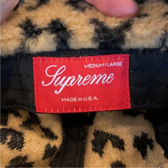 SUPREME Polar Fleece Leopard Earflap Cap Hat - Picture 2 of 2